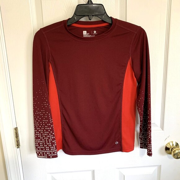Athletic Works Xersion Girls Shirts Active Quick Dri Size 10/12 Rash Guard Red - Picture 2 of 13